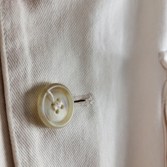 Vintage 80s Banana Republic Leather Patch Belted Button Up Utility Safari Jacket - Picture 8 of 12